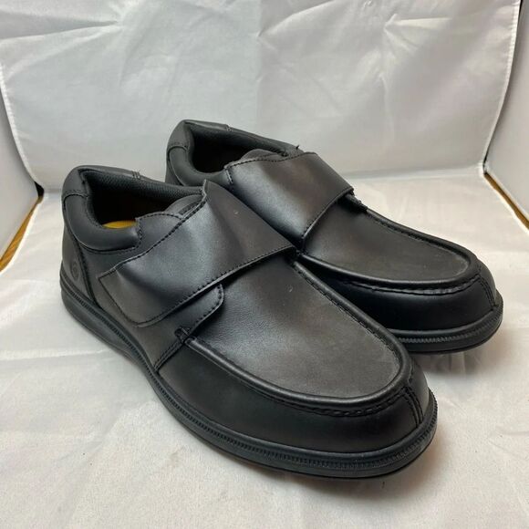 EARTH Spirit Layton Men's 12W US Black Leather Walking Slip-on Dress Shoes NWOB - Picture 1 of 8